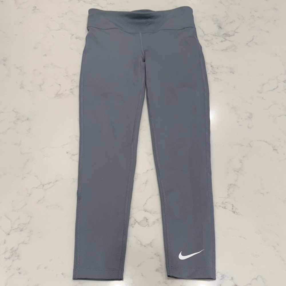 Nike Gray Leggings with White Swoosh